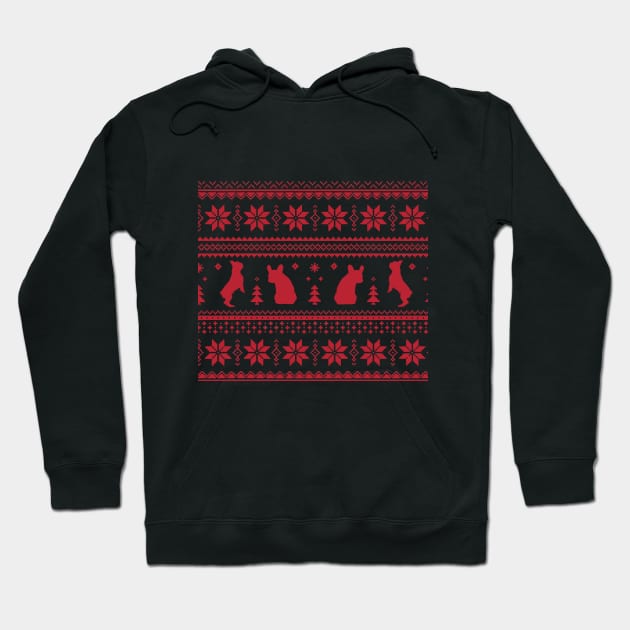 French Bulldog Frenchie, red Christmas sweater Hoodie by Collagedream